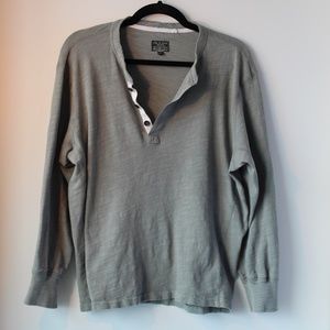 rag & bone Mens Large Gray Sage Long Sleeve Henley